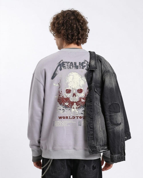 Metallica World Tour Oversized Graphic Sweatshirt - R214406