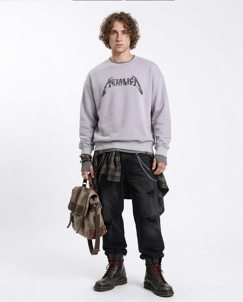 Metallica World Tour Oversized Graphic Sweatshirt - R214406