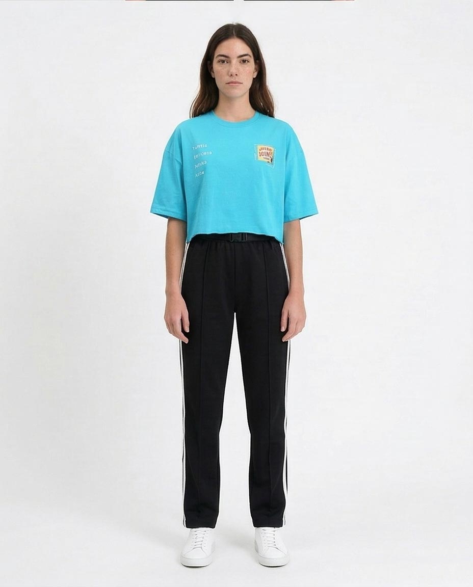 Ravin Women’s "Palatable" Graphic Cropped T-Shirt – Turquoise - R214640