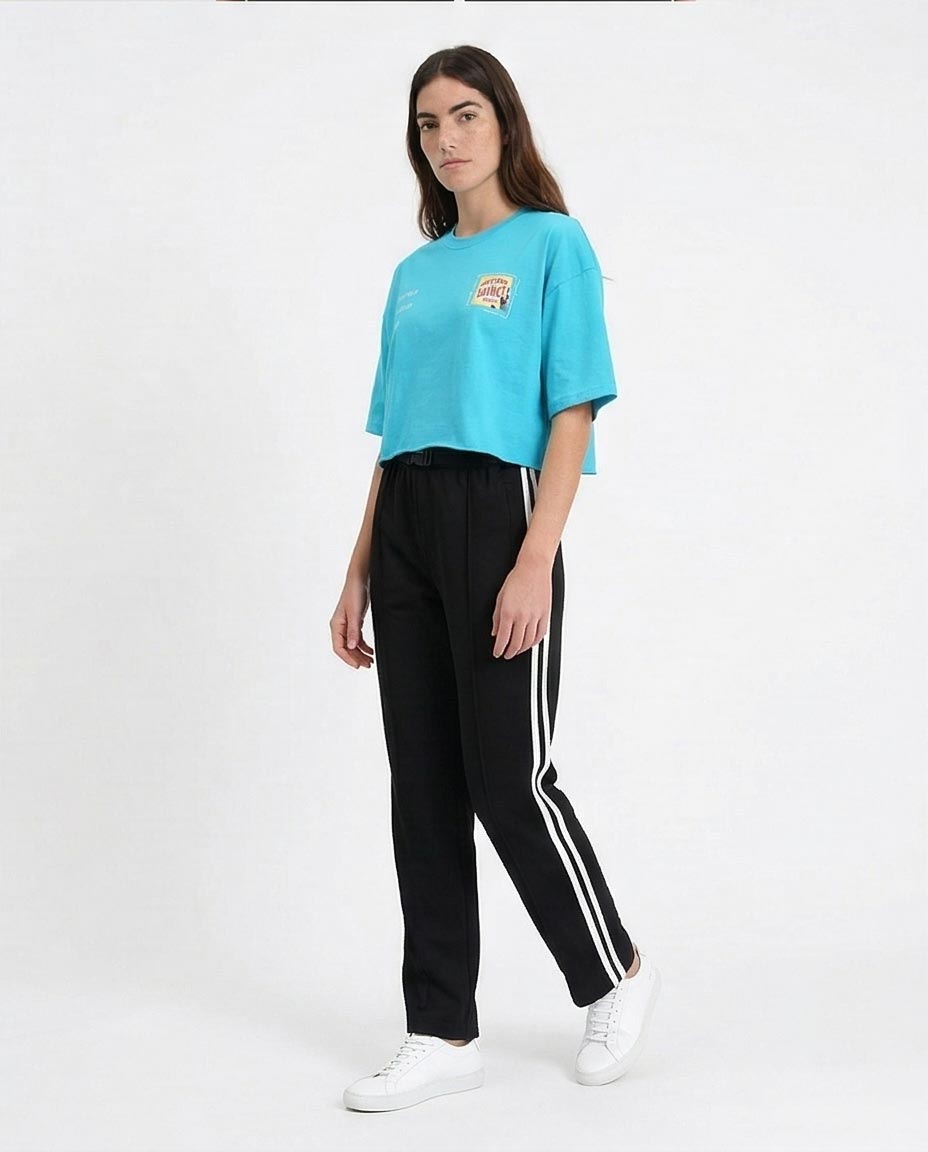 Ravin Women’s "Palatable" Graphic Cropped T-Shirt – Turquoise - R214640