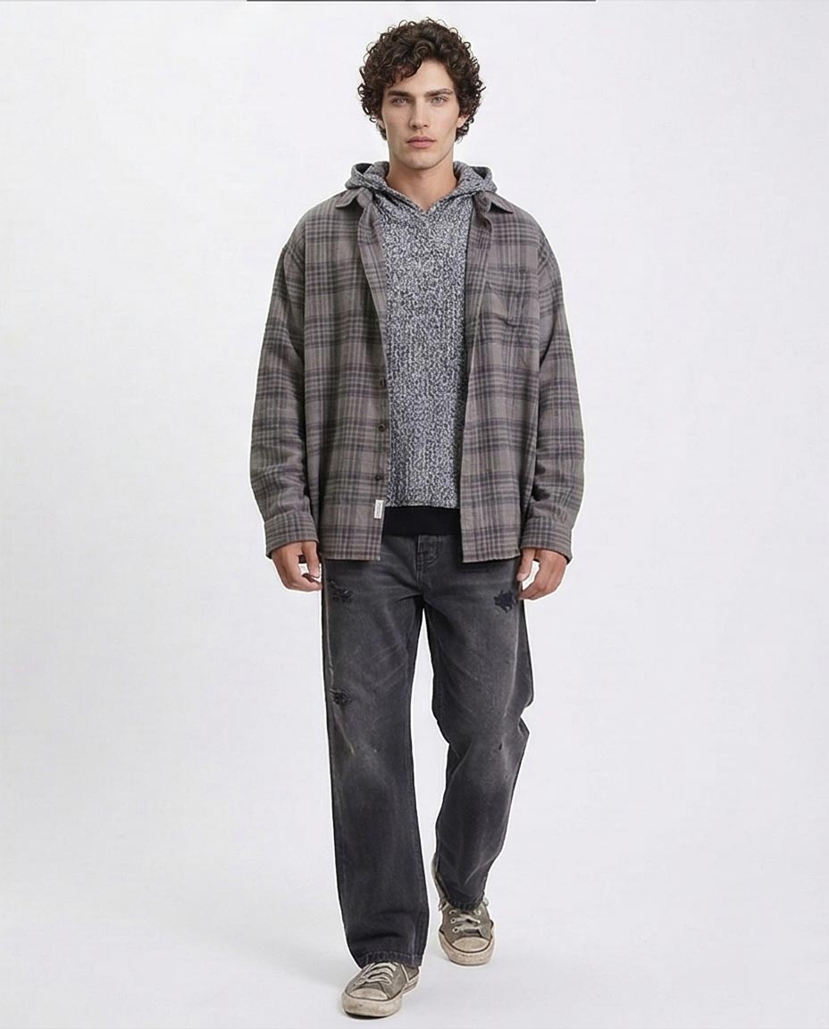 Slip On Casual Heavy Hoodie - Heather Grey - R214872