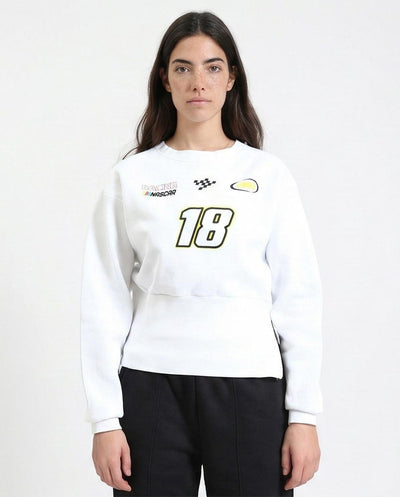 Women's NASCAR Graphic Cropped Sweatshirt - White