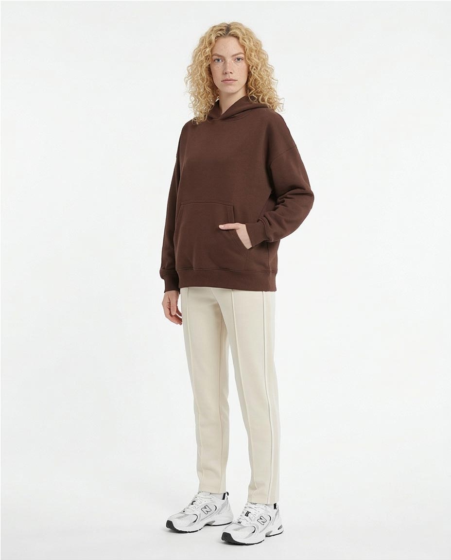 Ravin Women Chocolate Oversized Fleece Hoodie - R215218