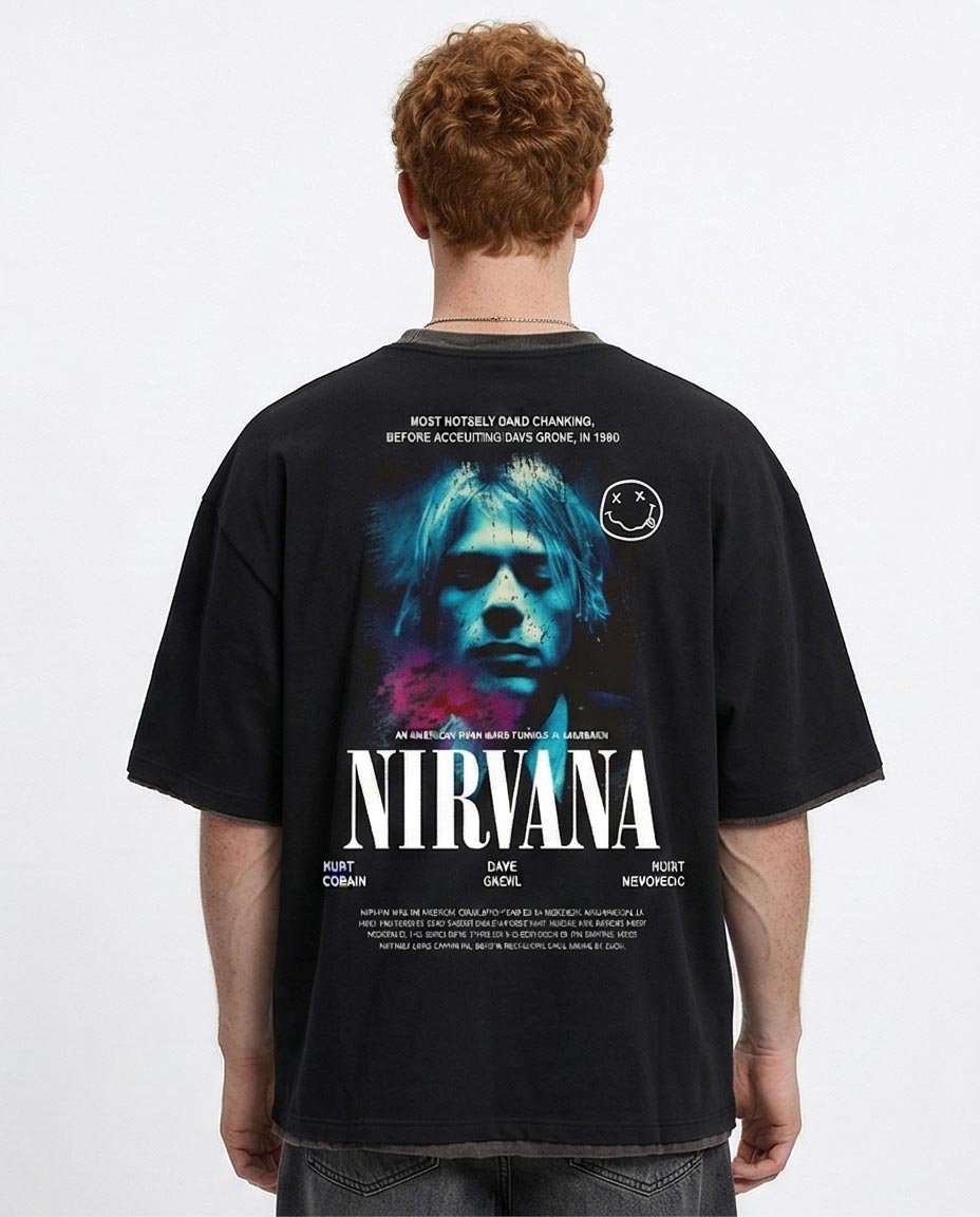 Ravin | Nirvana "In Memory" Oversized Graphic Tee – Black - R215728