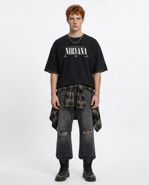Ravin | Nirvana "In Memory" Oversized Graphic Tee – Black - R215728