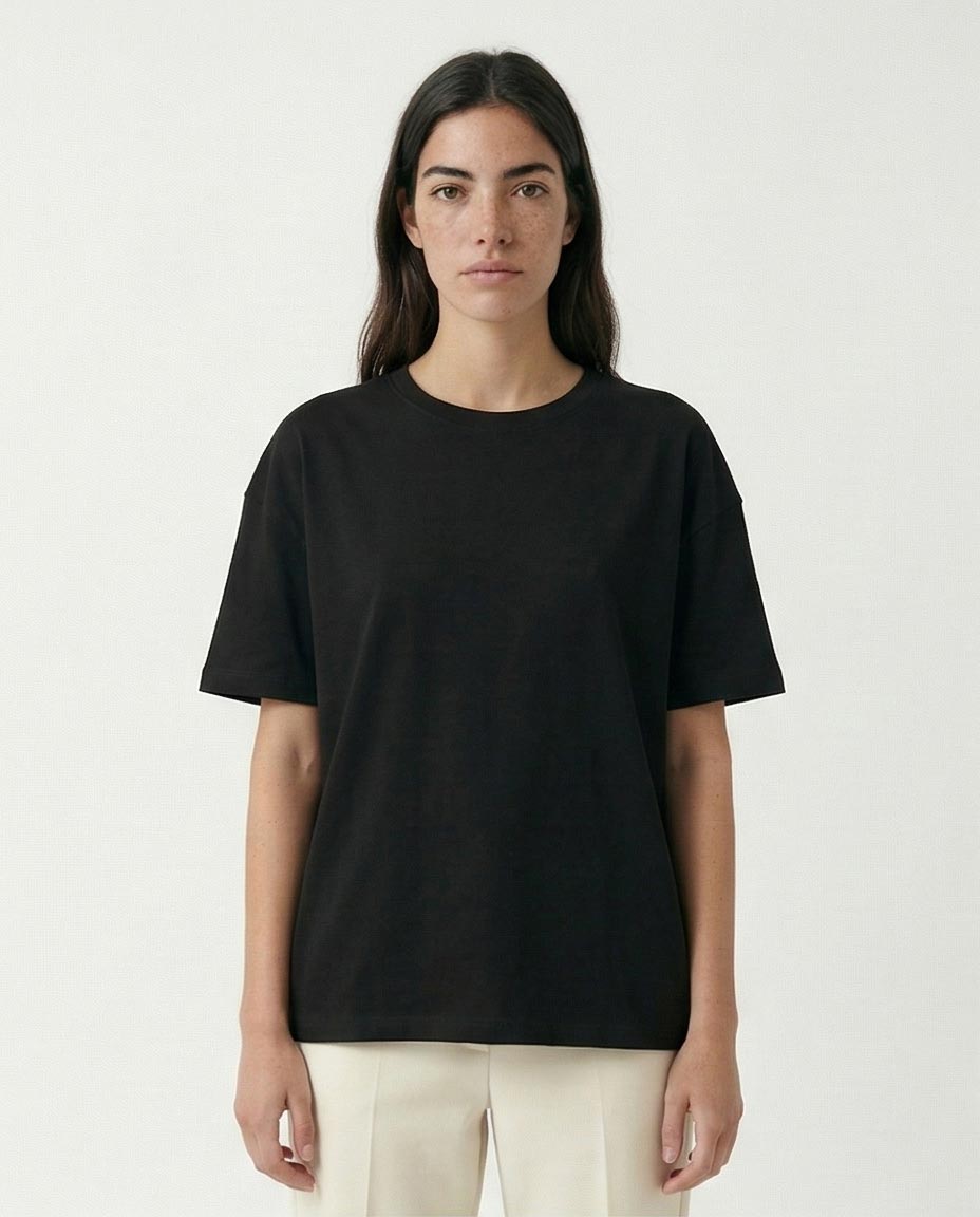 Women's Heavyweight Oversized Essential T-Shirt- Black