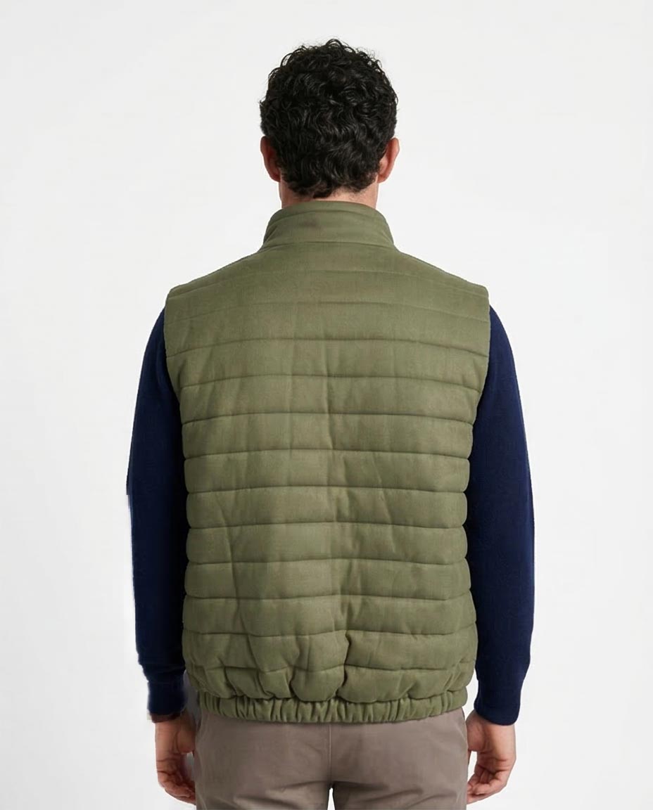 Ravin Men’s Quilted Zip-Up Gilet – Olive - R215934