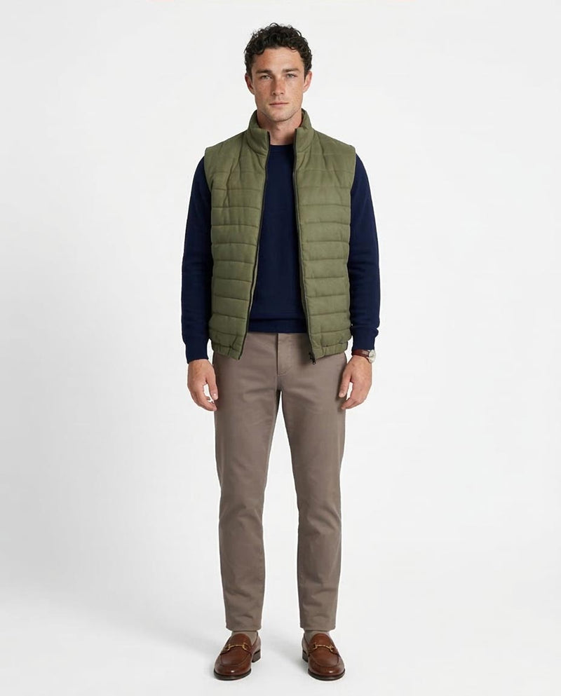 Ravin Men’s Quilted Zip-Up Gilet – Olive - R215934