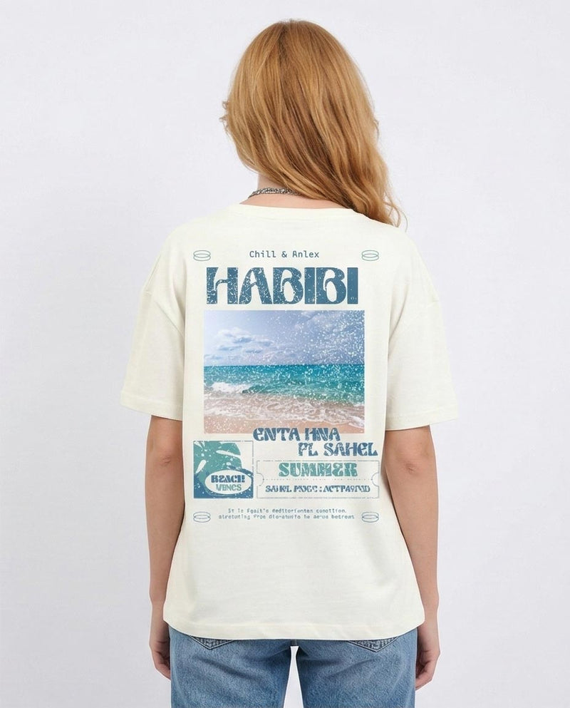 Ravin | "Habibi" Sahel Summer Oversized Graphic Tee-O.WHITE - R216170