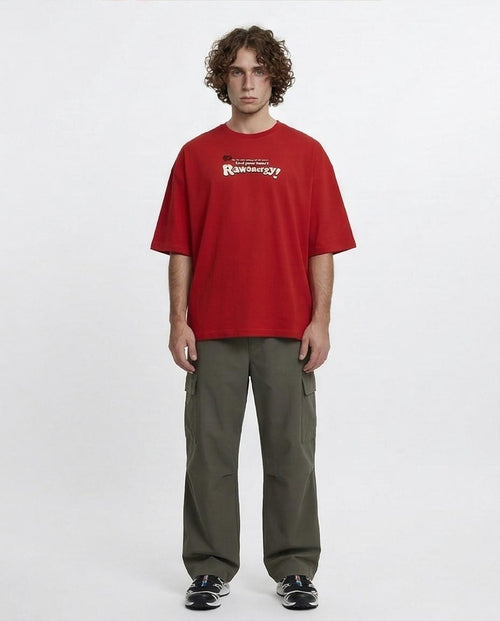 Ravin "Raw Energy" Oversized Graphic T-Shirt – Red - R216290
