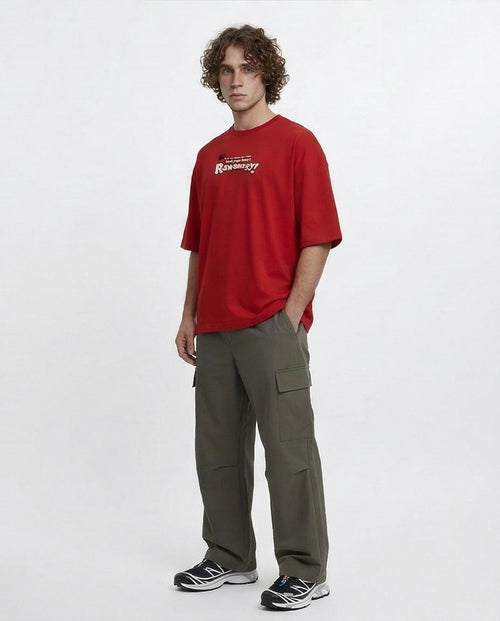 Ravin "Raw Energy" Oversized Graphic T-Shirt – Red - R216290