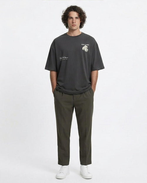 Ravin "High Stakes" Heavyweight Oversized Graphic T-Shirt – Charcoal - R216398