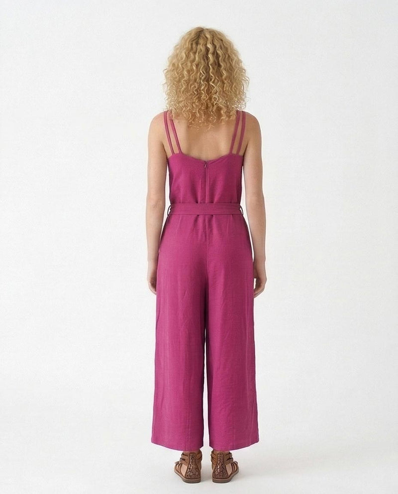 Ravin Women's Modern Boho Wide-Leg Jumpsuit – Fushia R216762
