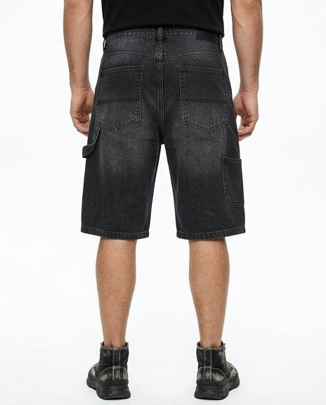 Modern Explorer Washed Black Denim Cargo Shorts - R217184