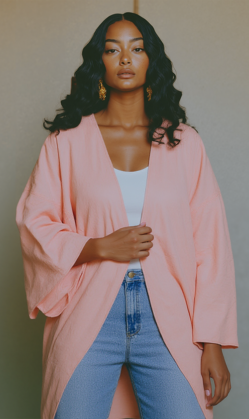 R204837 - Rayon Kimono - Soft Pink