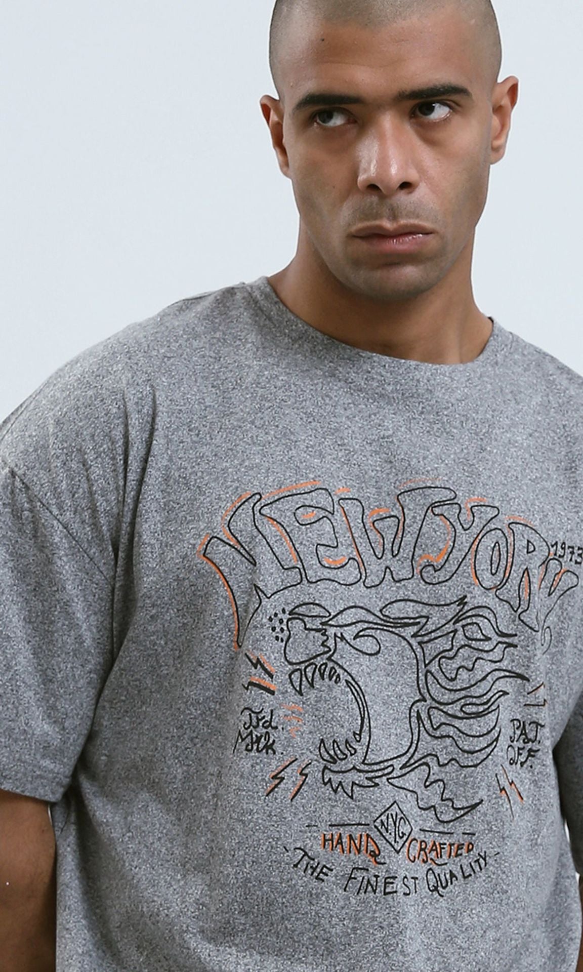 Urban Graphic Heather Grey Relaxed Fit Tee - 0190743