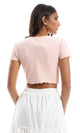O154994 Full Ribbed Top With Lettuce Trim - Nude