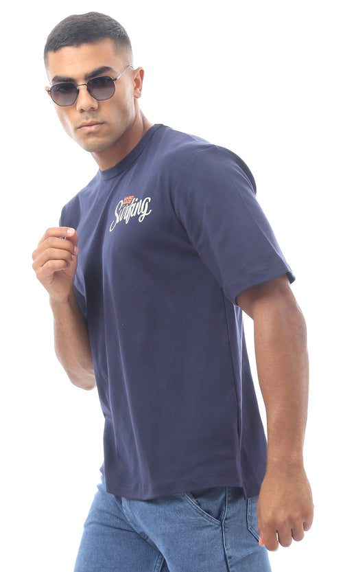 O163653 Front & Back Printed Slip On Black Tee