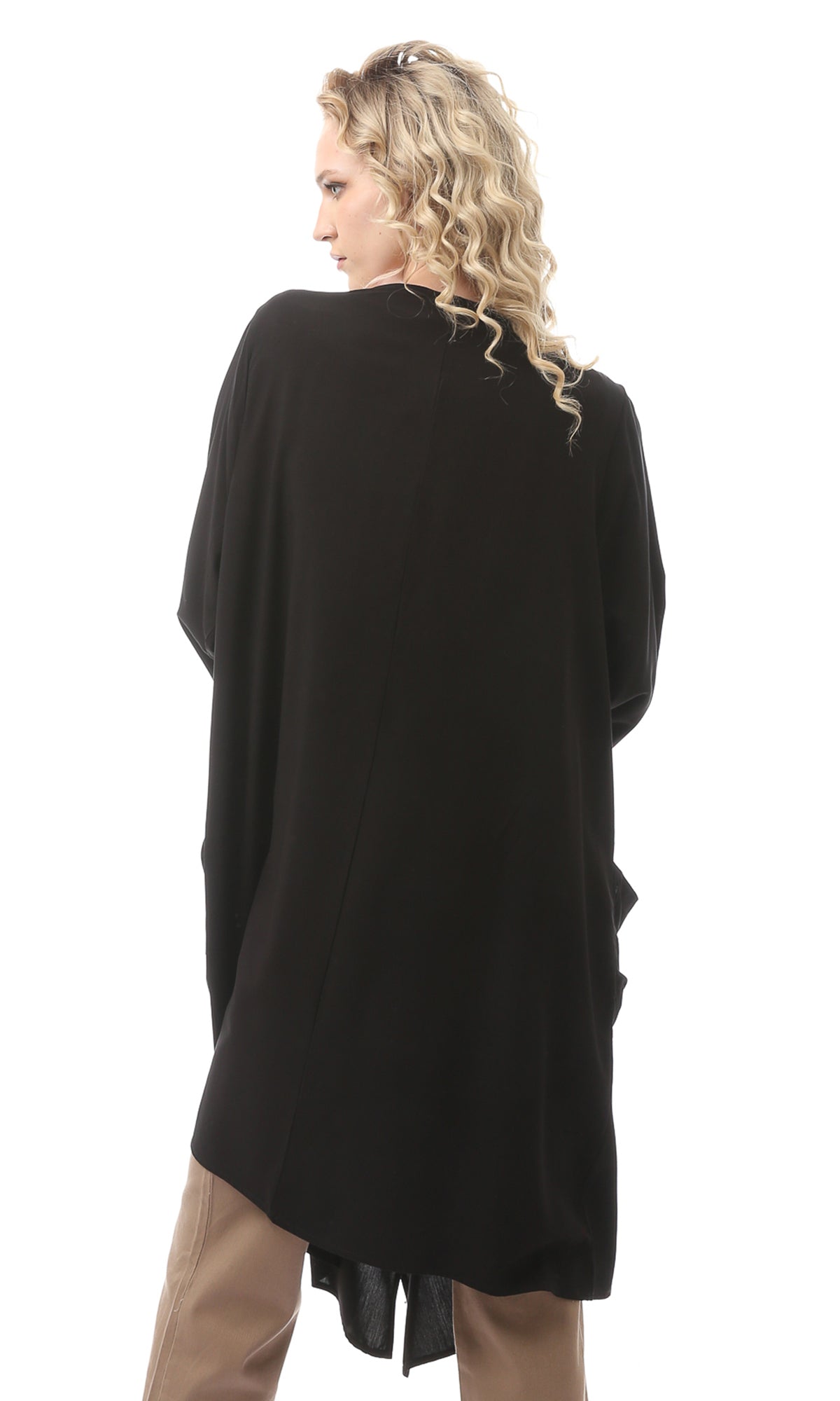 كارديجان أسود سادة مريح سهل الارتداء