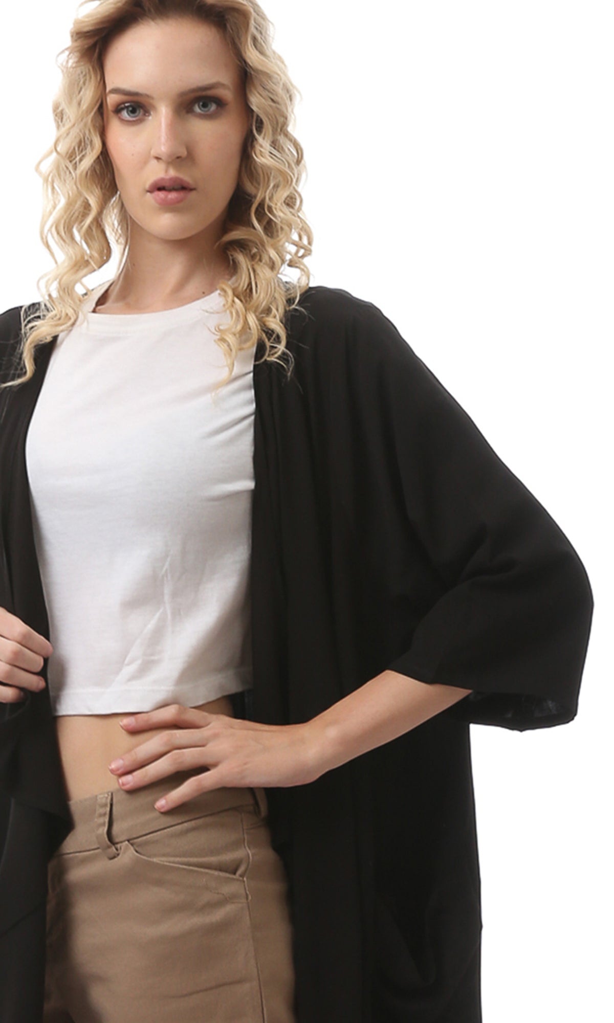 كارديجان أسود سادة مريح سهل الارتداء