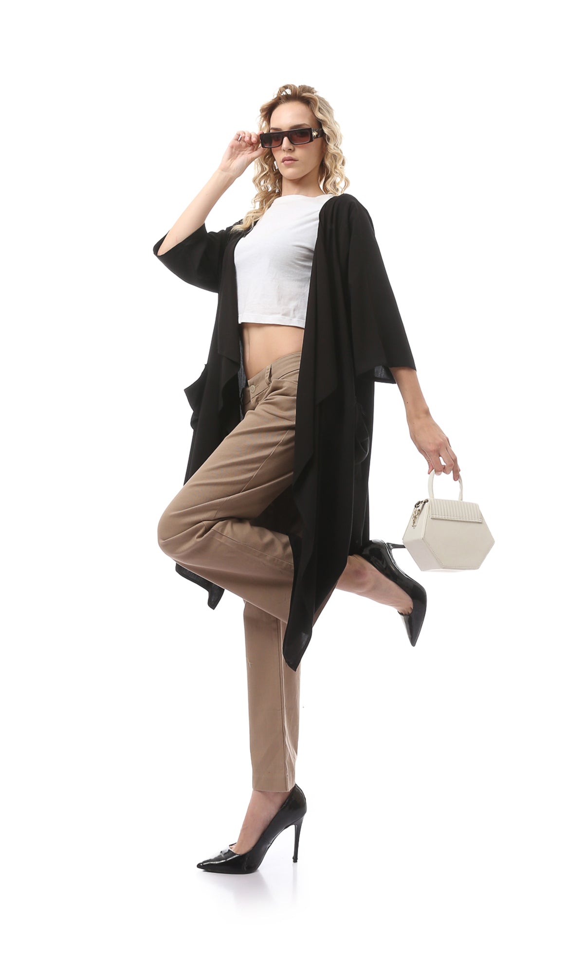 كارديجان أسود سادة مريح سهل الارتداء