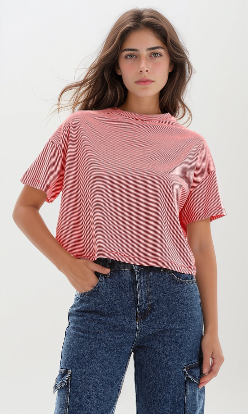 o164698-narrow-stripes-red-white-cropped-loose-tee-women-short-sleeve-t-shirt