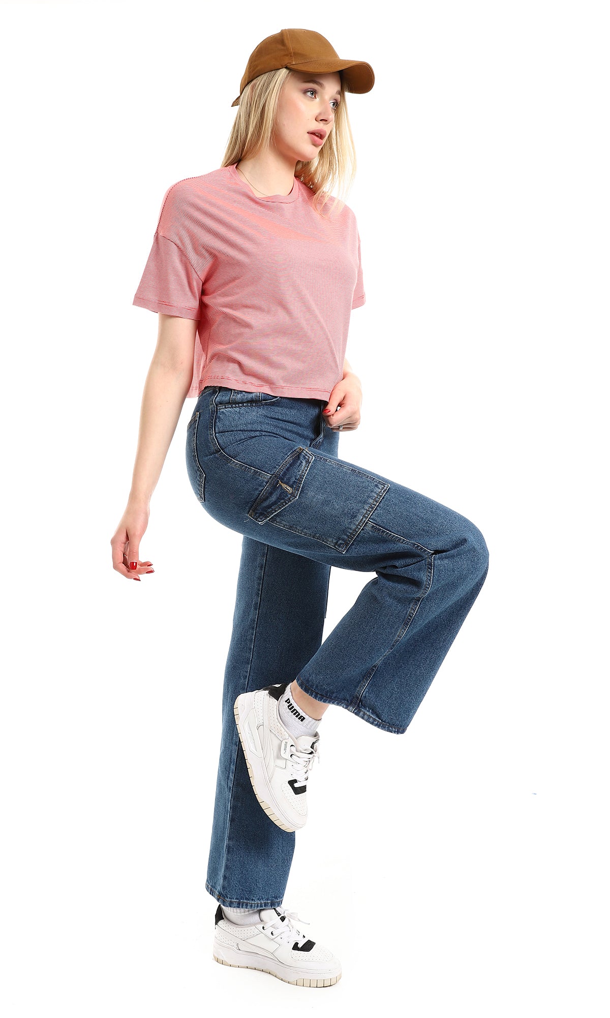 o164698-narrow-stripes-red-white-cropped-loose-tee-women-short-sleeve-t-shirt
