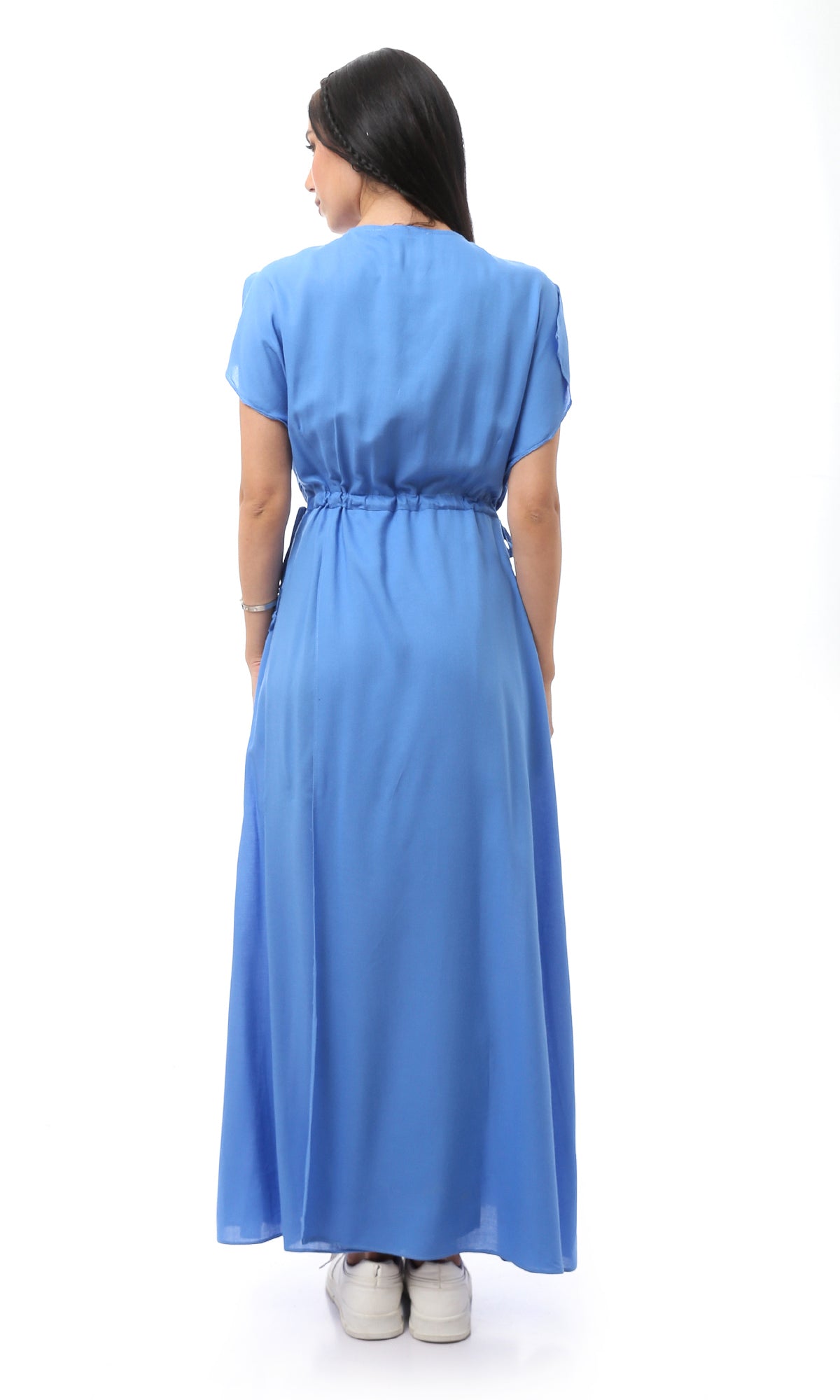O165288 Elastic Waist Blue Comfy & Fashionable Dress