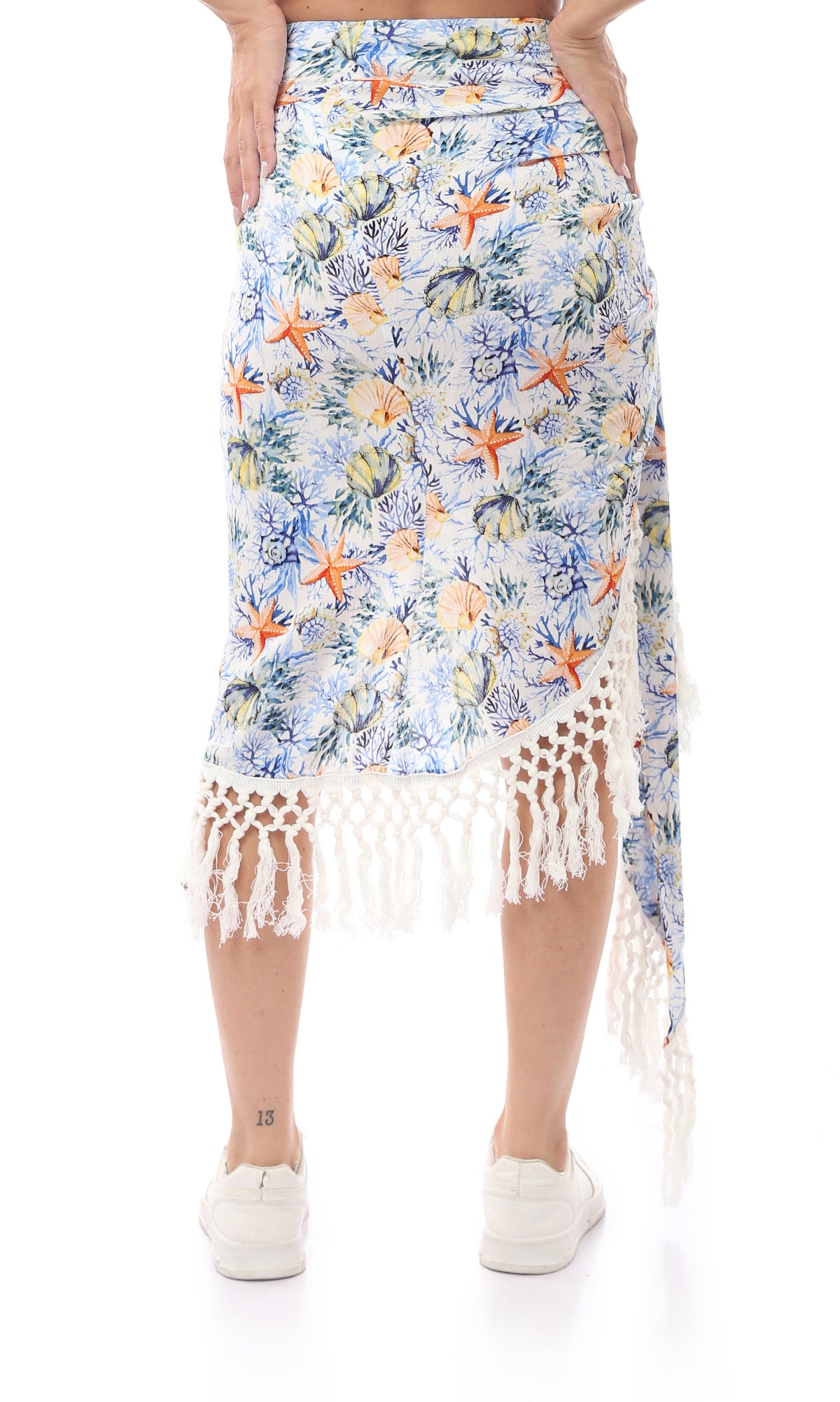 O165301 Multicolour Zipped Floral Fancy Skirt