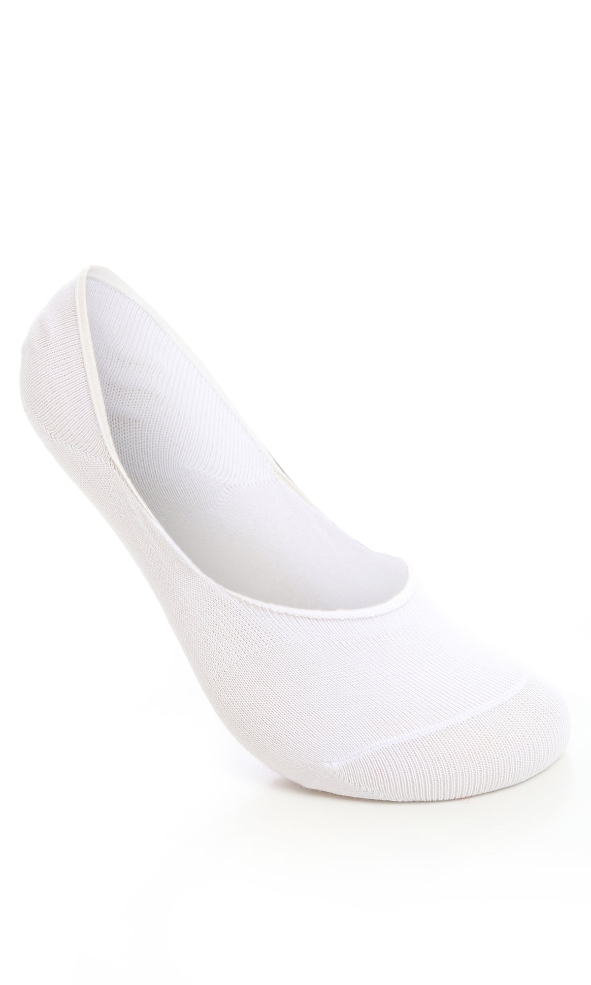 O167424 Cotton White No-Show Plain Socks