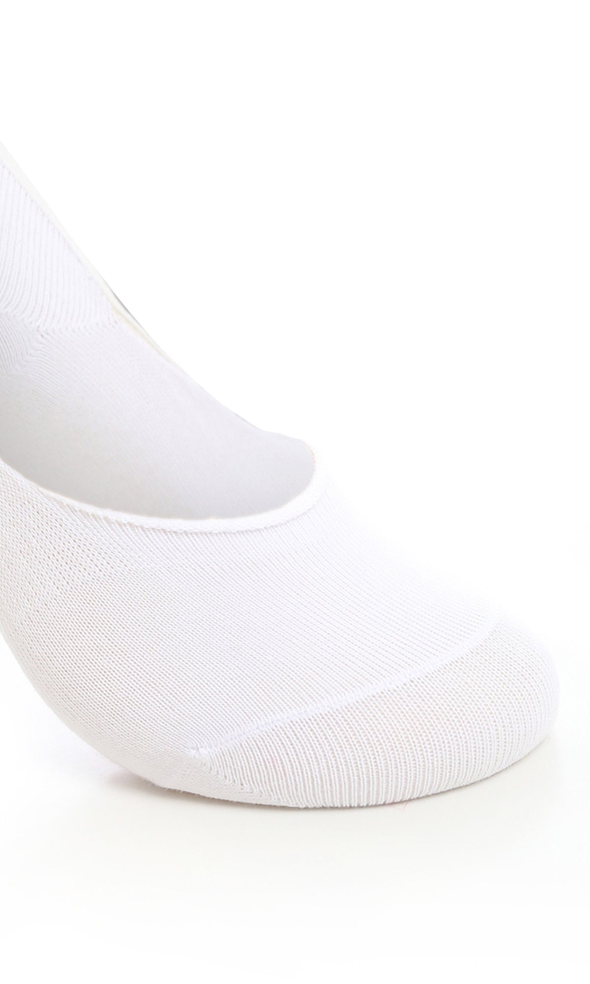 O167424 Cotton White No-Show Plain Socks