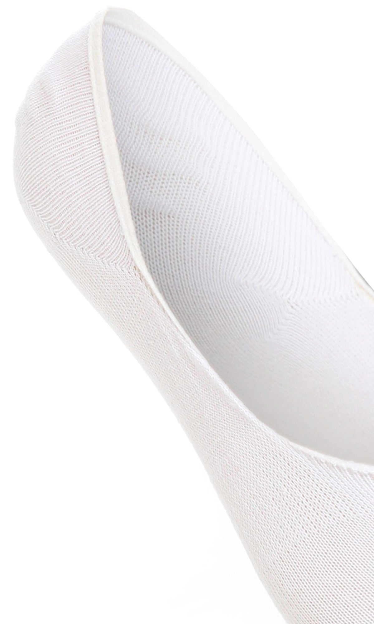 O167424 Cotton White No-Show Plain Socks