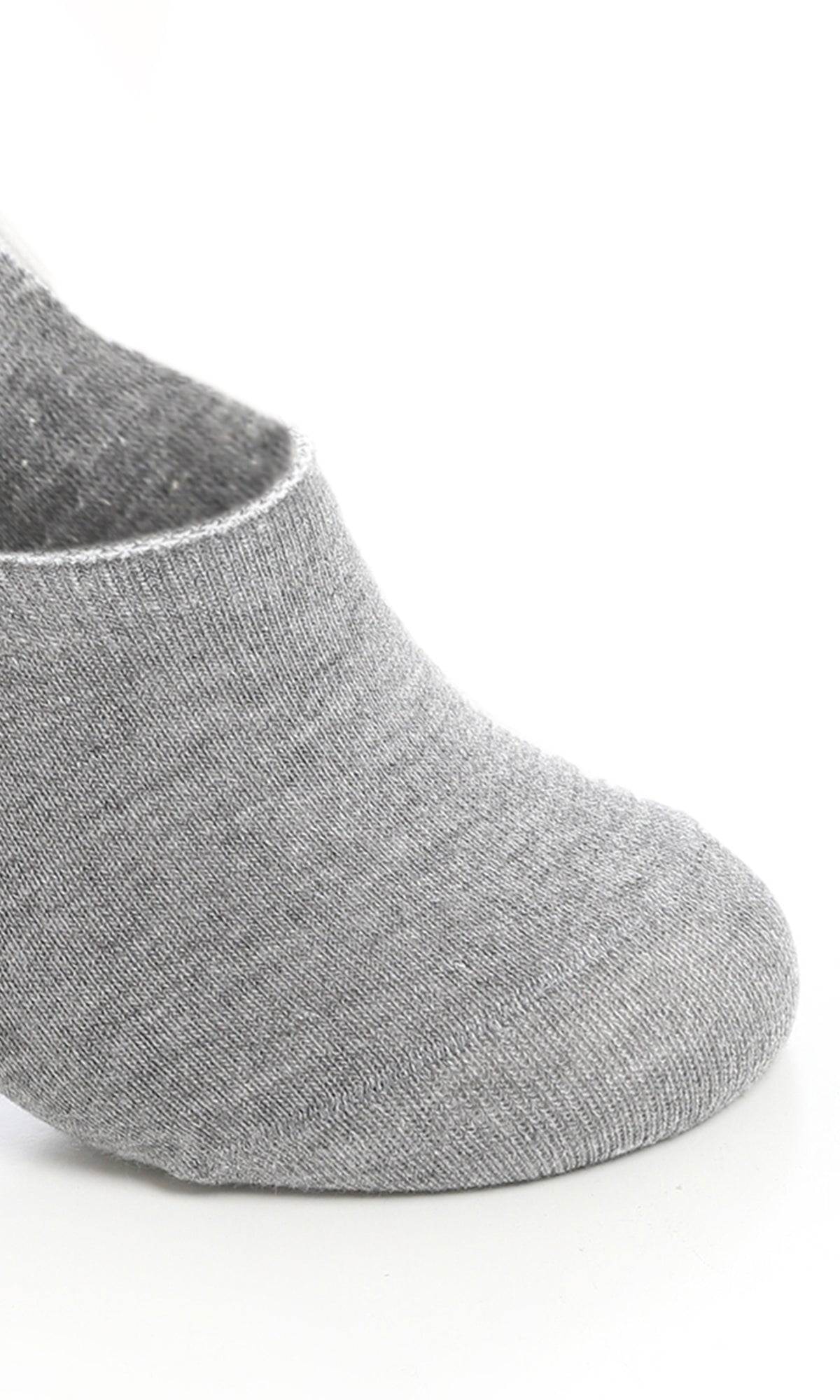 O167426 Cotton Dark Grey No-Show Plain Socks