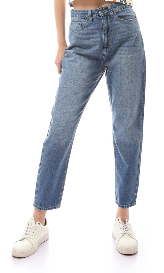 O168635 Light Blue Women Comfortable Regular Fit Jeans