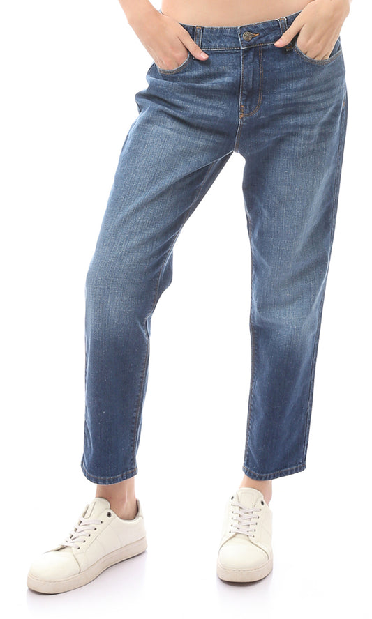 O168638 Dark Blue Comfortable Regular Fit Jeans