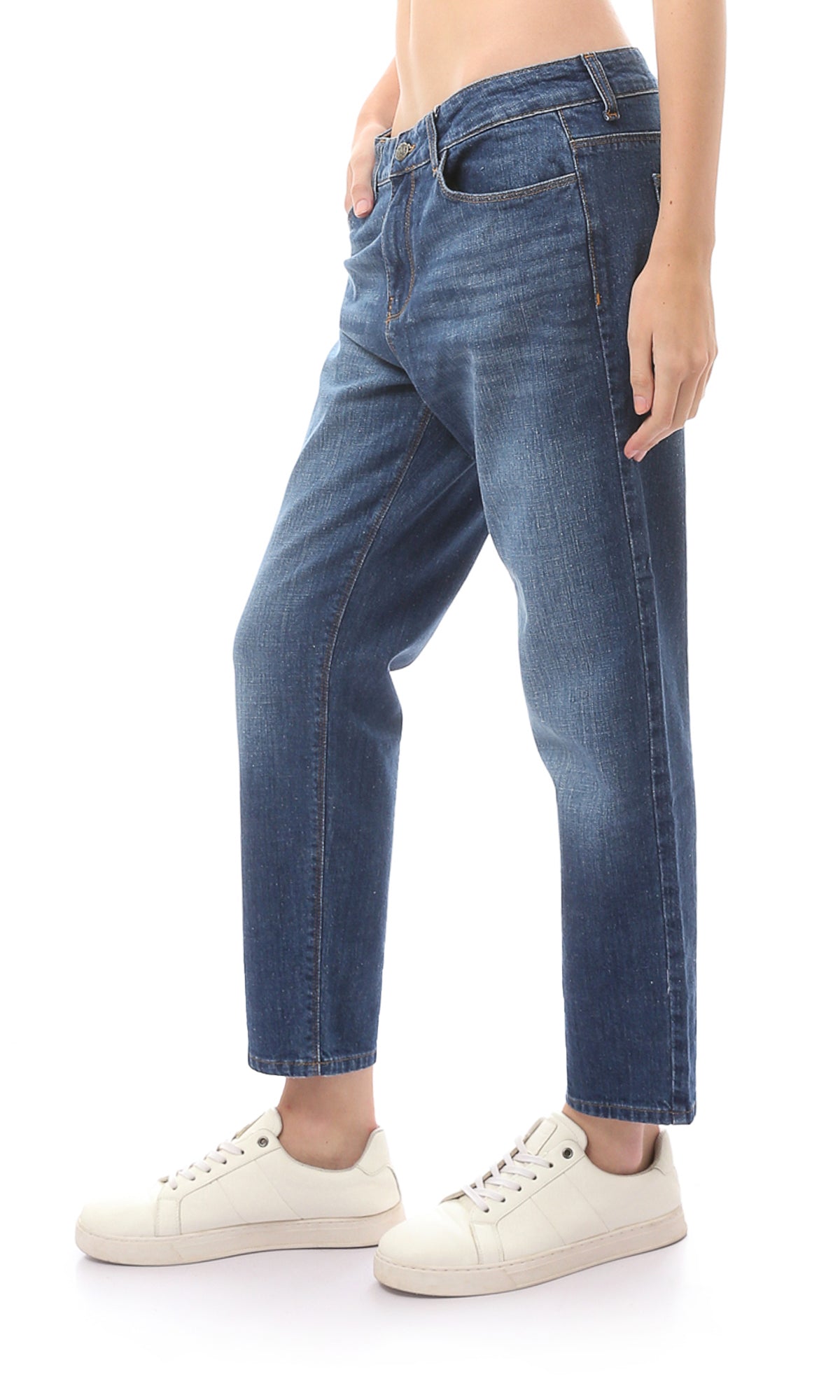 O168638 Dark Blue Comfortable Regular Fit Jeans