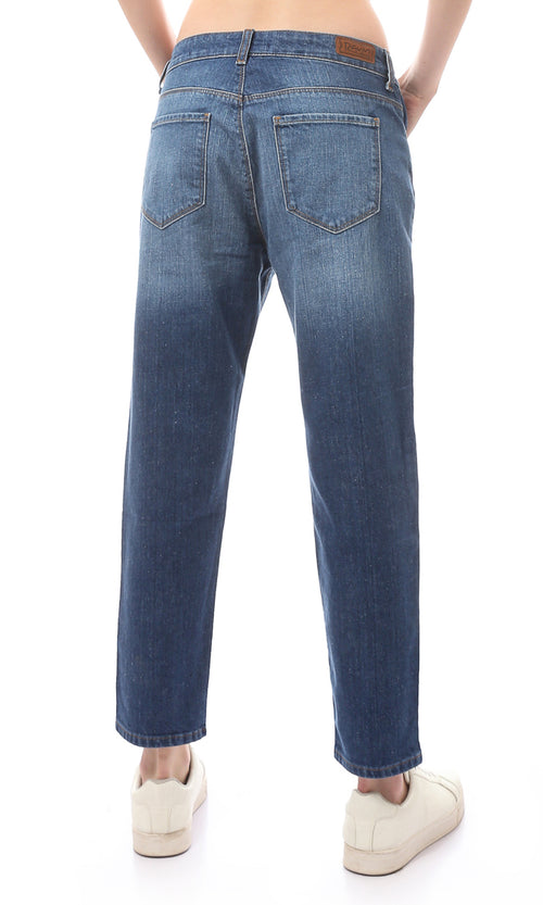 O168638 Dark Blue Comfortable Regular Fit Jeans