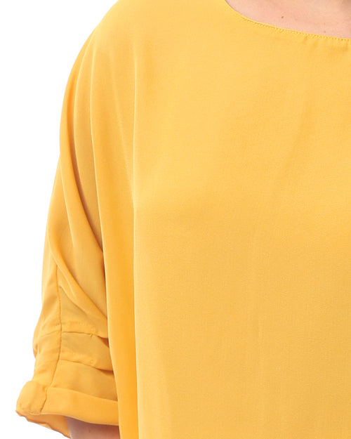 Ravin Women’s Batwing Sleeve Chiffon Blouse – Mustard Yellow - O168790