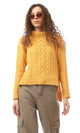 O169847 Mustard Yellow Slip On Turtle Neck Pullover