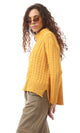 O169847 Mustard Yellow Slip On Turtle Neck Pullover