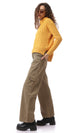 O169847 Mustard Yellow Slip On Turtle Neck Pullover