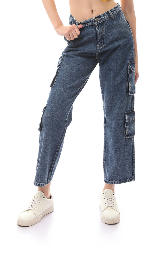 O169946 Dark Blue Skinny Fit Cotton Jeans