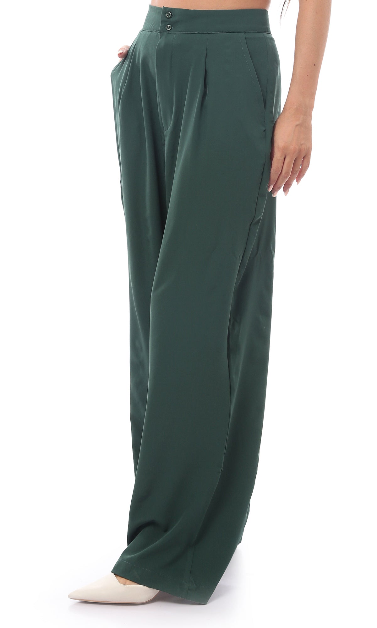 O170005 Casual Dark Green Fancy Trousers