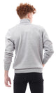 O170226 Ribbed Turtle Neck Grey Basic Pullover