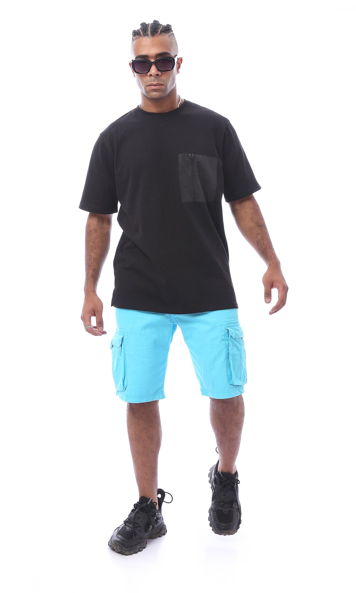 O170303 Black Slip On Summer Comfy Tee With Pocket
