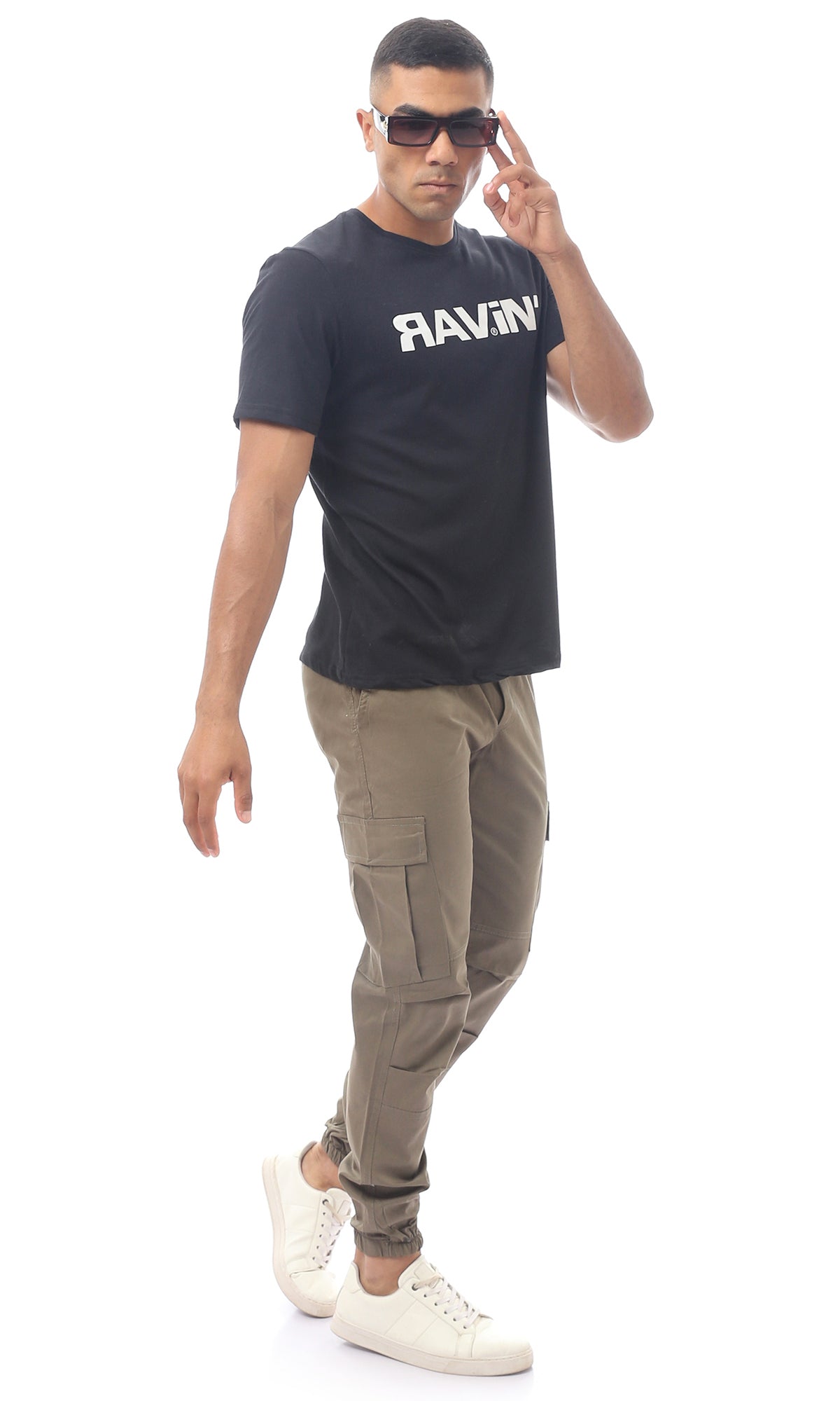 O170318 Black Printed 'Ravin" Slip On Tee