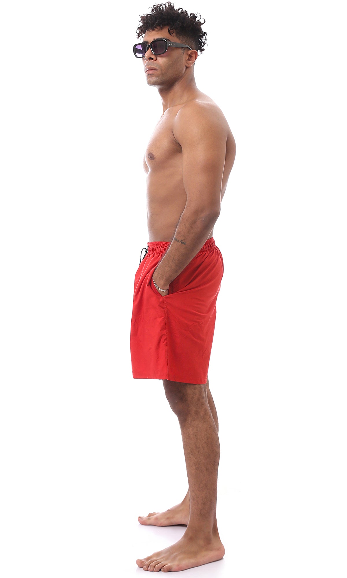 O170437 Slip On Red Comfy Board Shorts