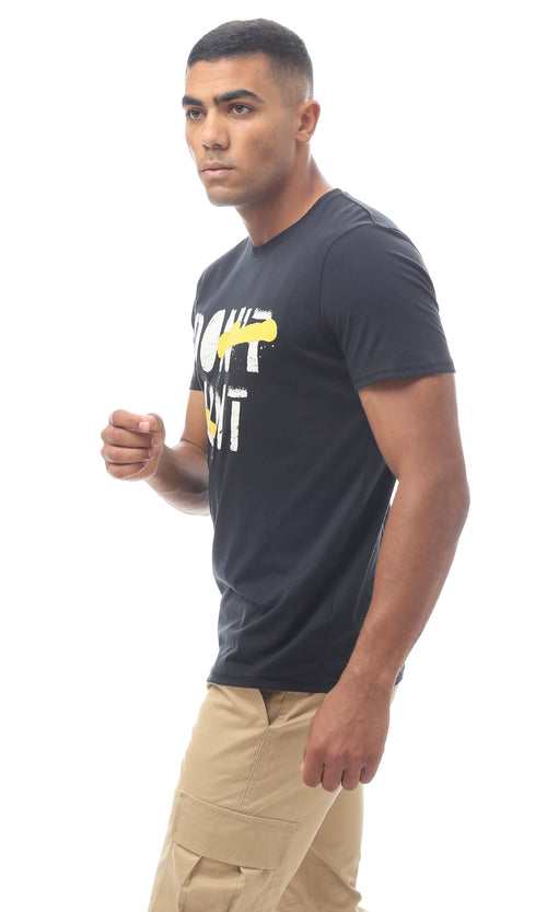 تيشيرت بوليستر صيفي أسود سهل الارتداء