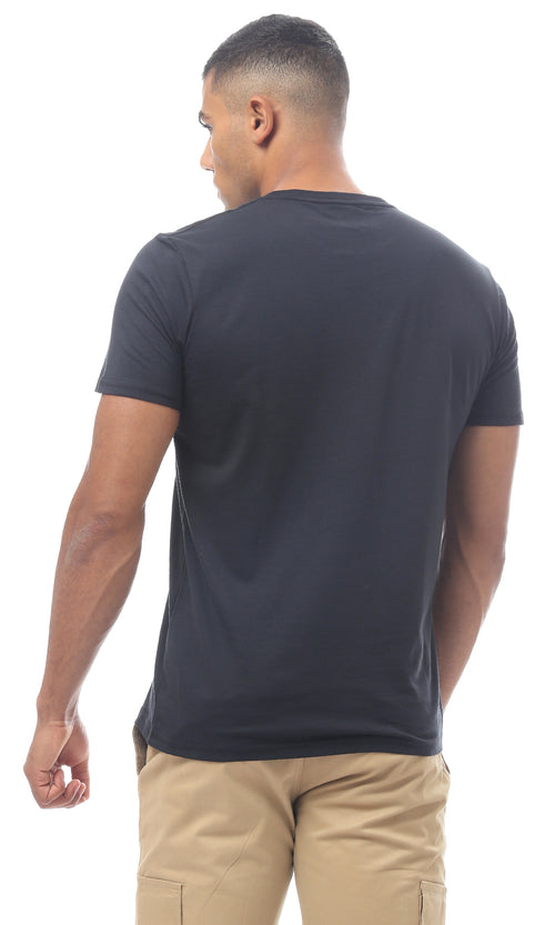 تيشيرت بوليستر صيفي أسود سهل الارتداء