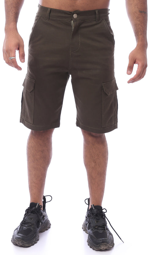 Men's Olive Earth-Tone Cargo Utility Shorts - 0170551